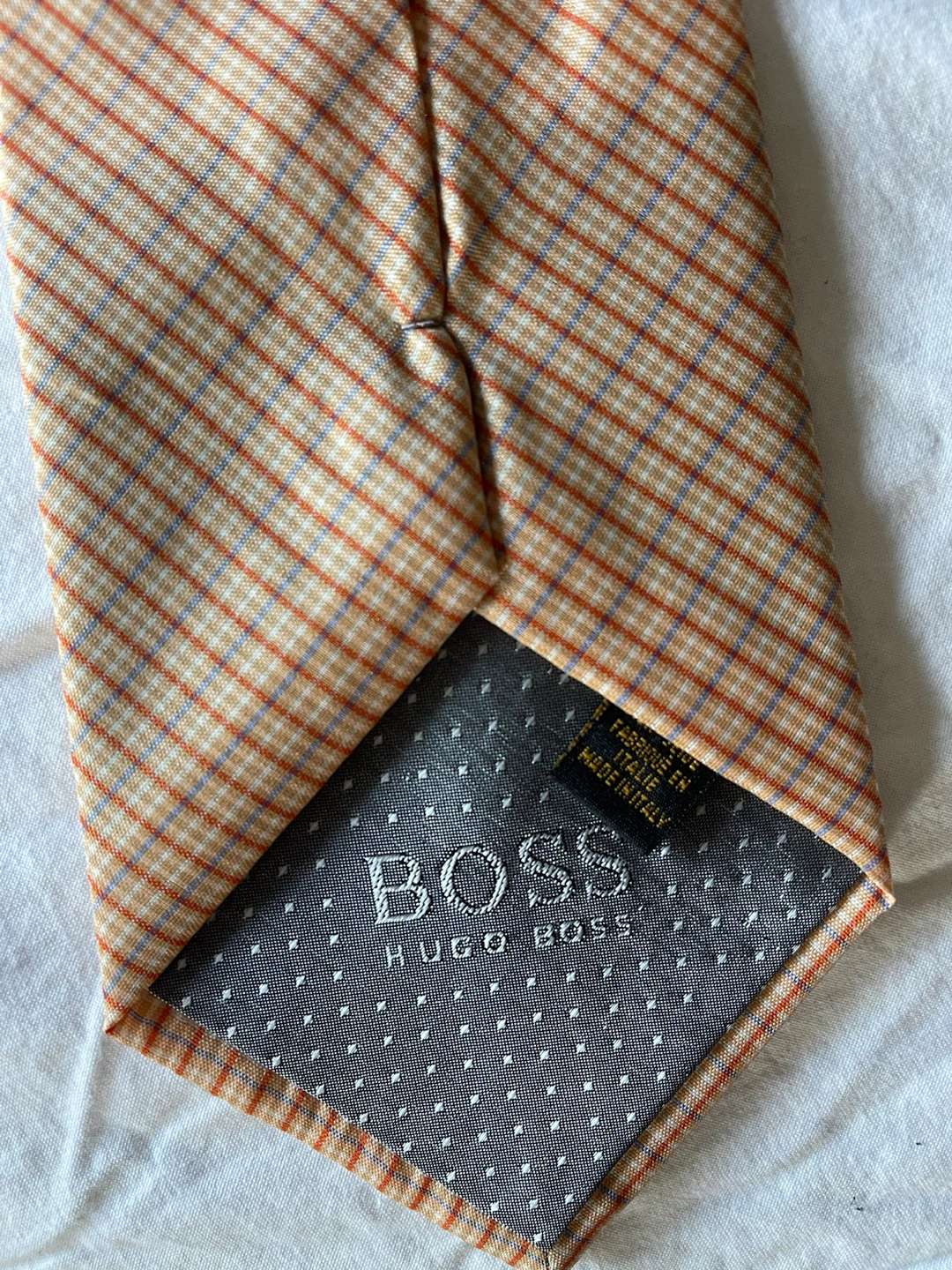 Hugo Boss Orange Check Silk Tie - photo 3