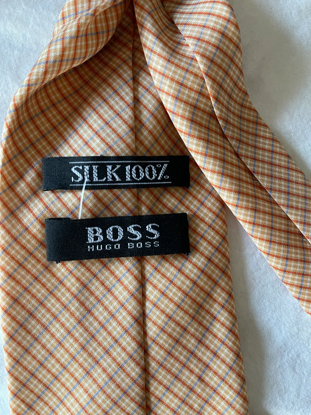 Hugo Boss Orange Check Silk Tie - photo 4