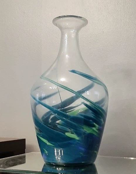 Blue decorative vase with floral arrangement - photo 5