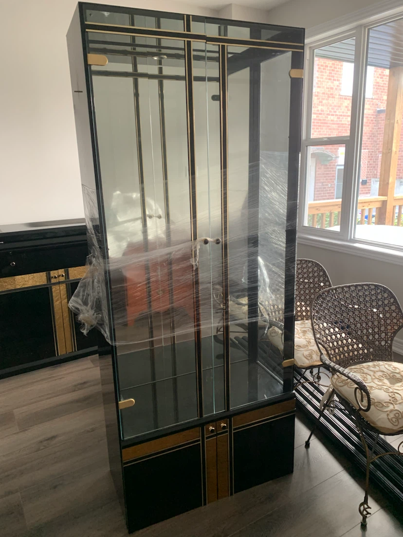 Black and gold display 3 piece cabinet - photo 2