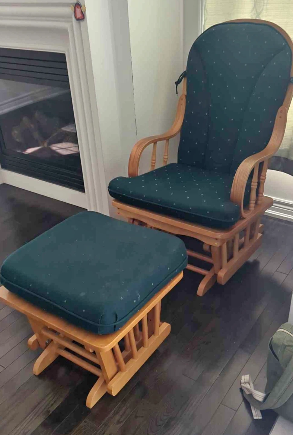 Wooden Glider Rocker and Ottoman