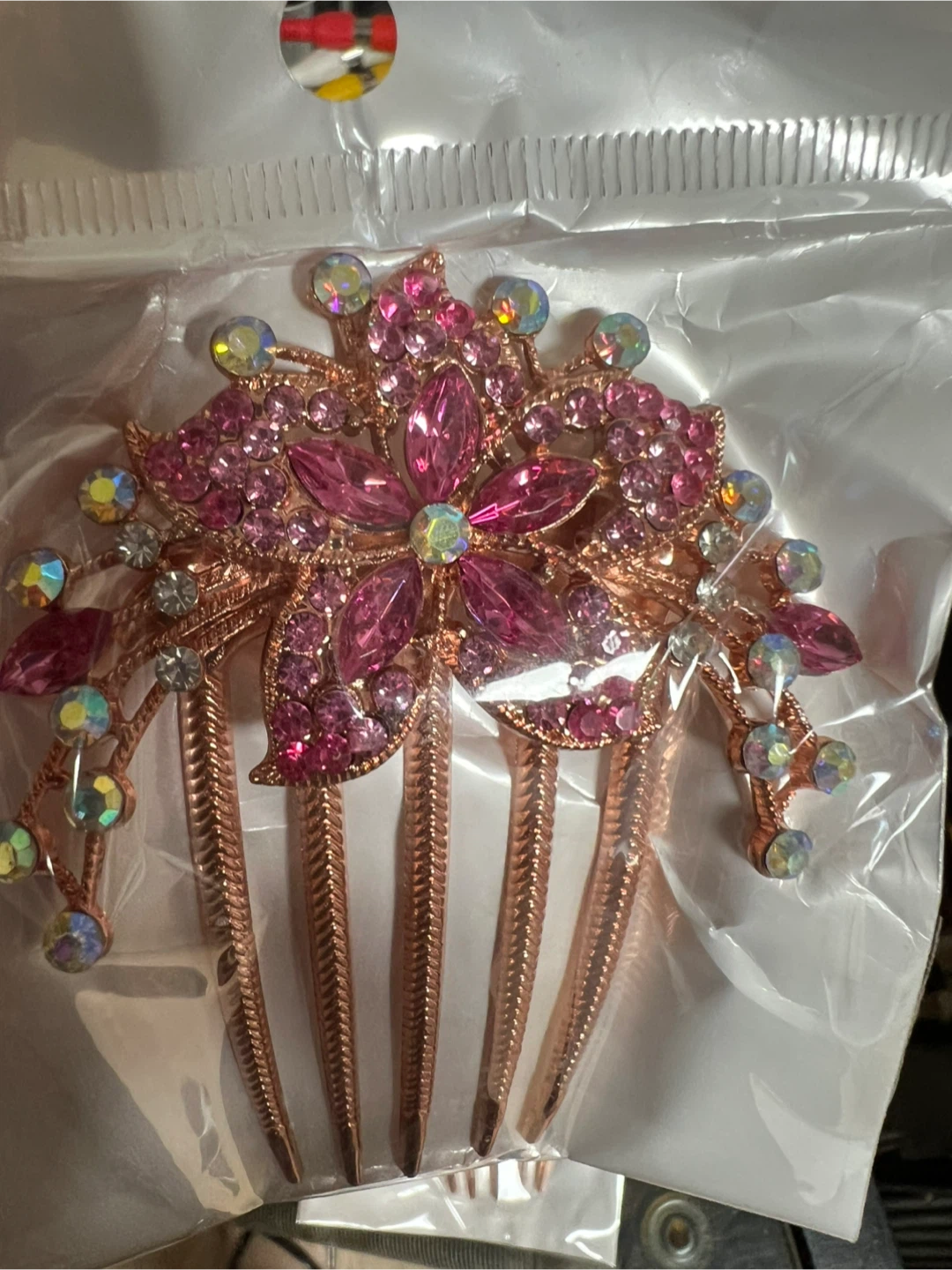 Set of 2 Floral Rhinestone Hair Combs - photo 3