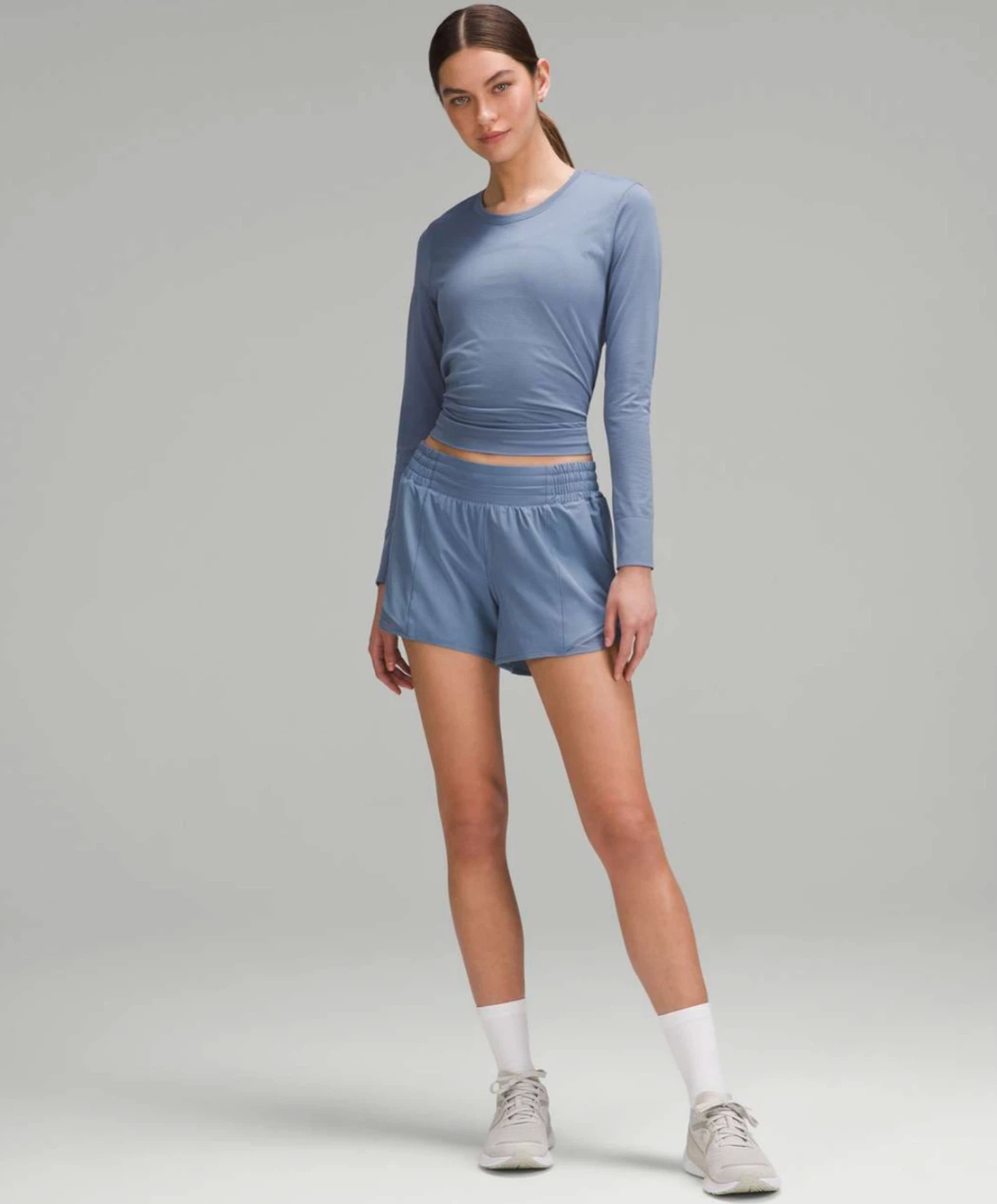 NEW Lululemon Hotty Hot High-Rise Lined Short 4" in Oasis Blue