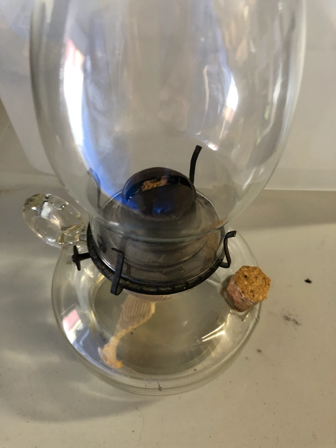 Vintage Glass Oil Lamp with Fuel - photo 2