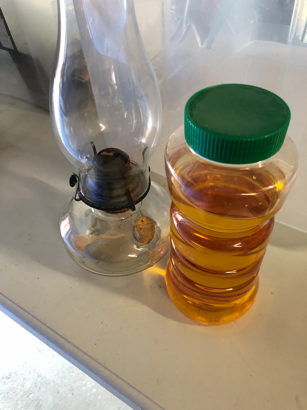 Vintage Glass Oil Lamp with Fuel - photo 3
