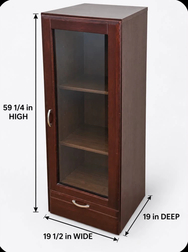 Dark Cabinet with Glass Doors