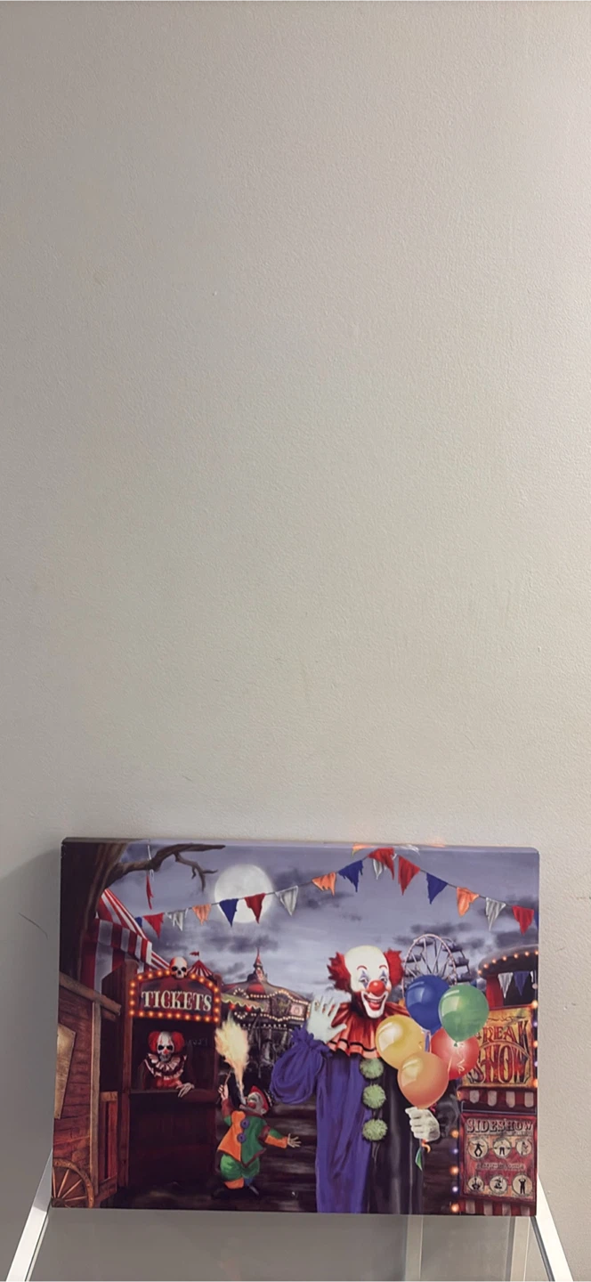 Light-up Circus Clown Halloween Wall Art