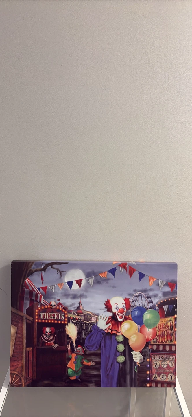 Light-up Circus Clown Halloween Wall Art - photo 3