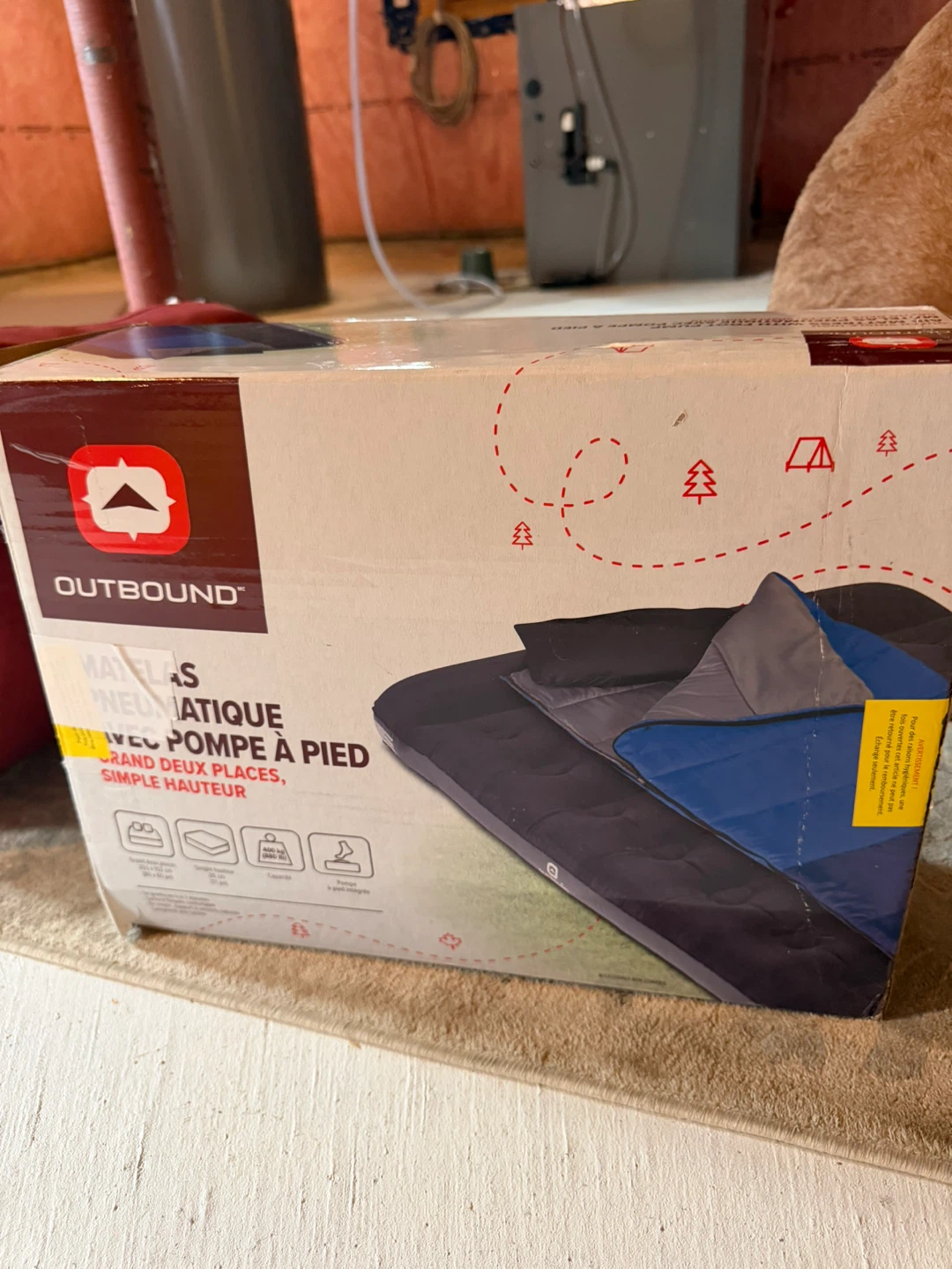 Outbound Queen Air Mattress with Built-in Foot Pump