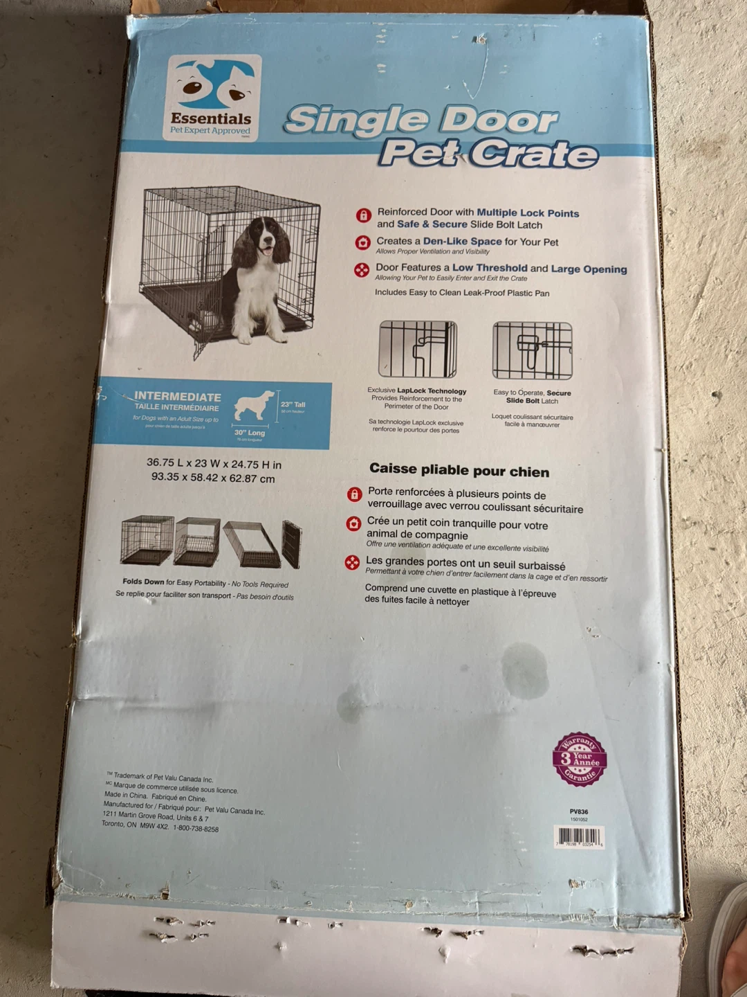 Essentials Single Door Pet Crate - Intermediate Size