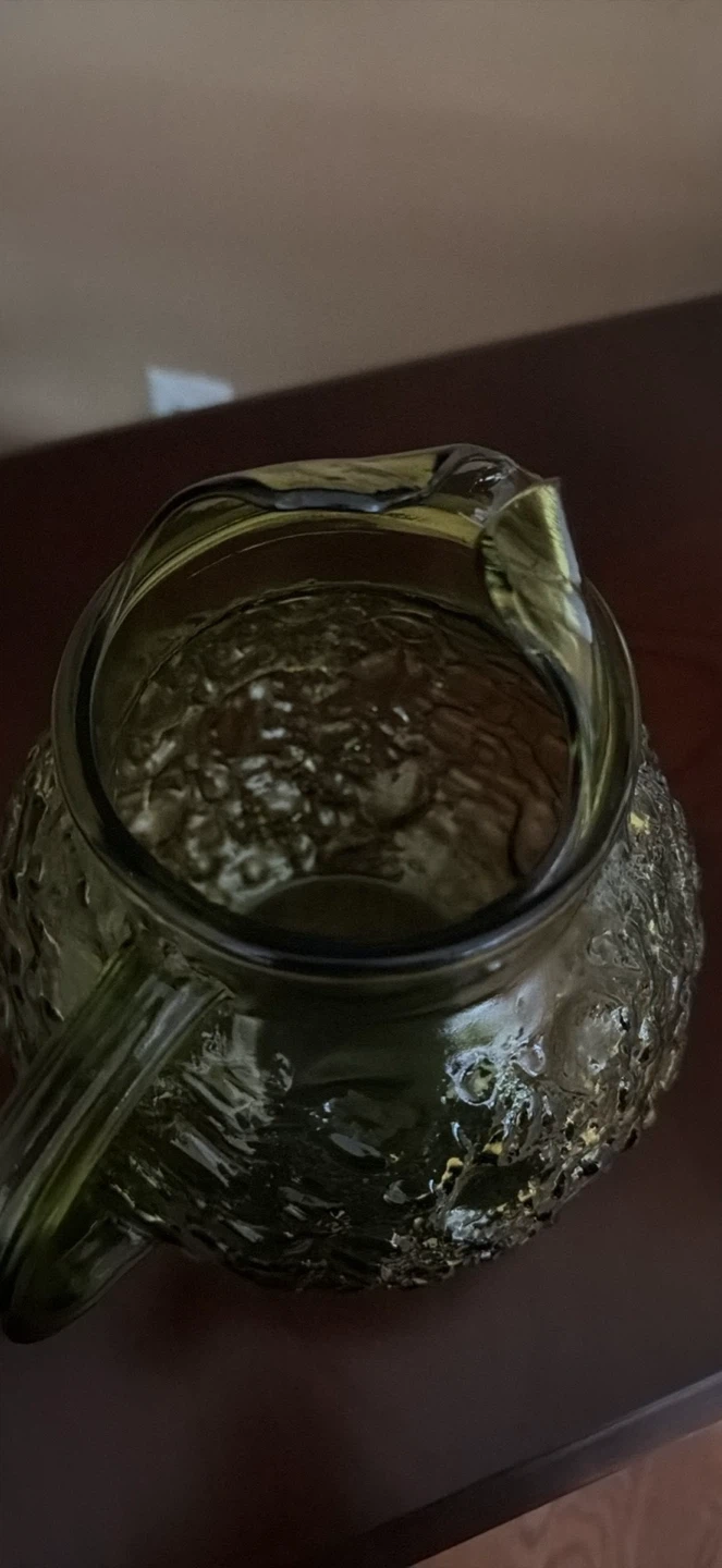 Vintage Green Glass Pitcher