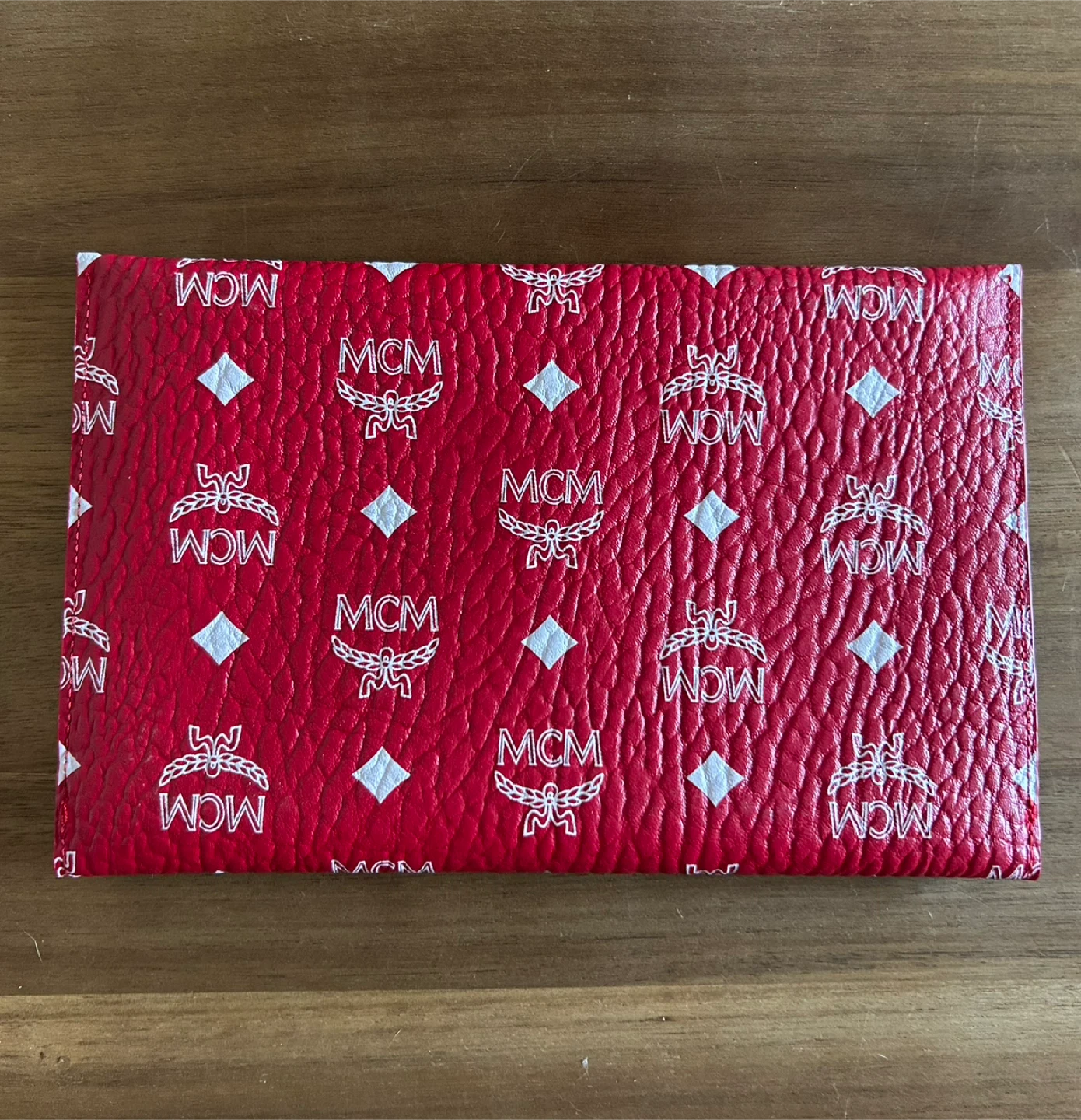 MCM Red Visetos Print Envelope Clutch - photo 2