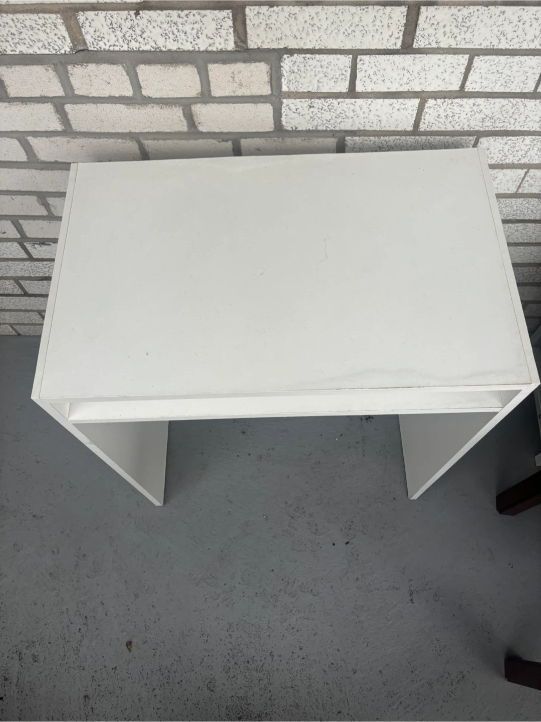 Compact White Desk with Storage Shelf - photo 4