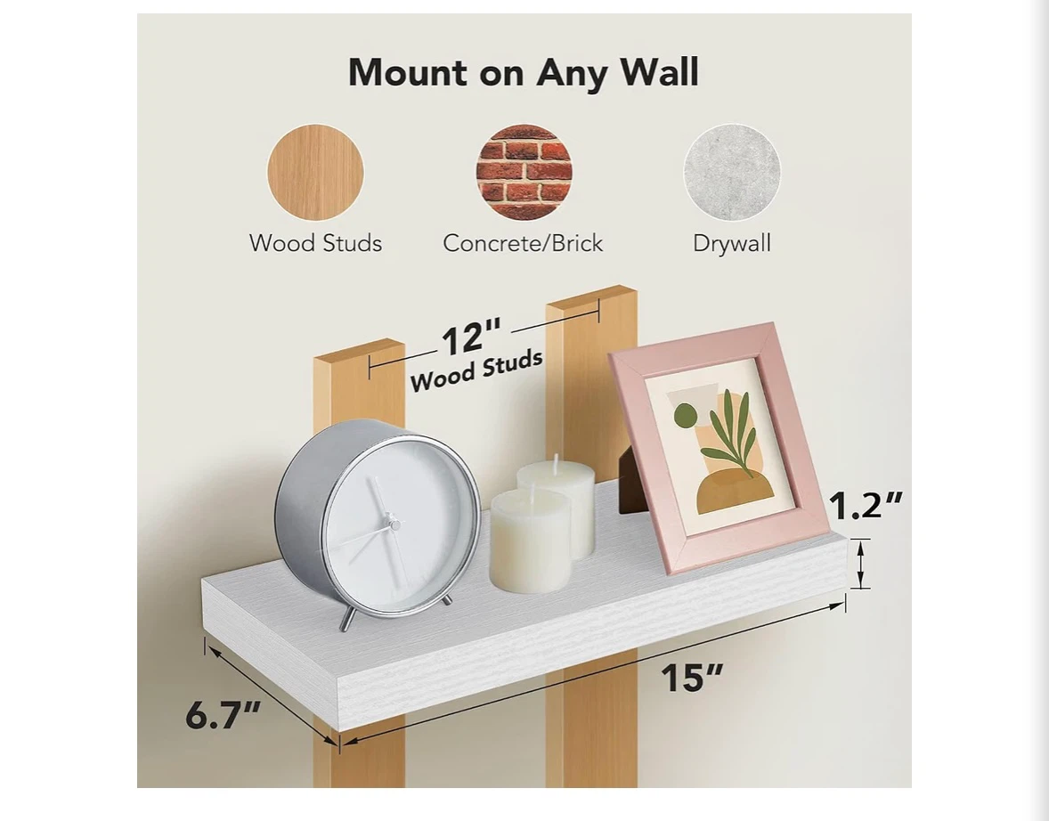 AMADA HOMEFURNISHING Floating Shelves Set - photo 3