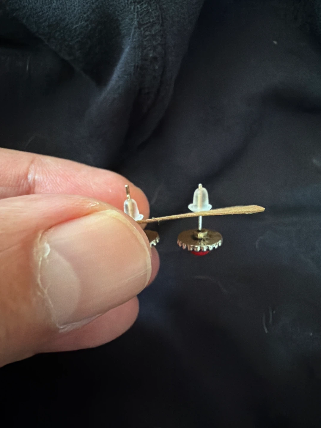 Red Stone Stud Earrings - photo 4
