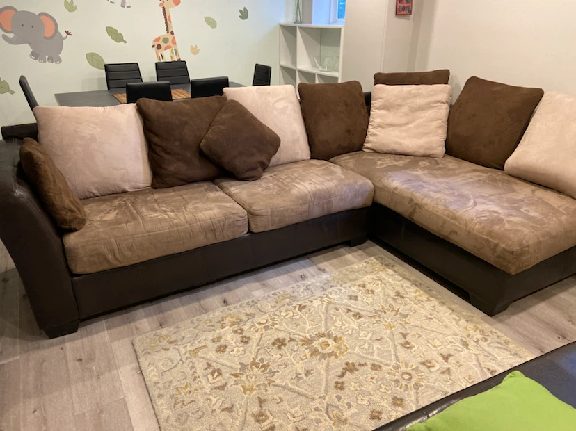 Large Brown Sectional Sofa - photo 2