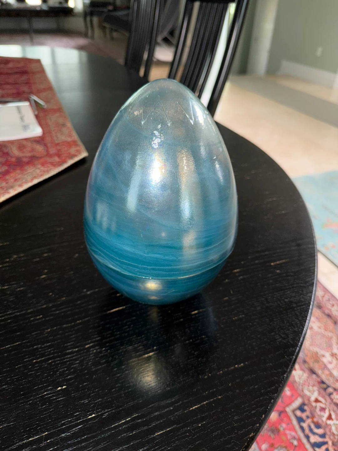 Akcam Decorative Blue Glass Egg