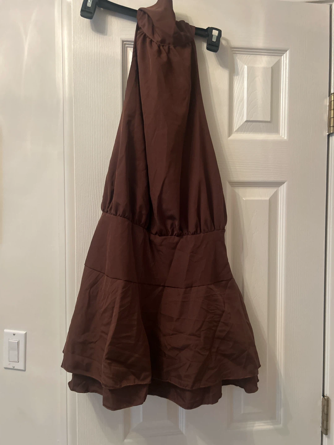 winkbay Brown Halter Mini Dress