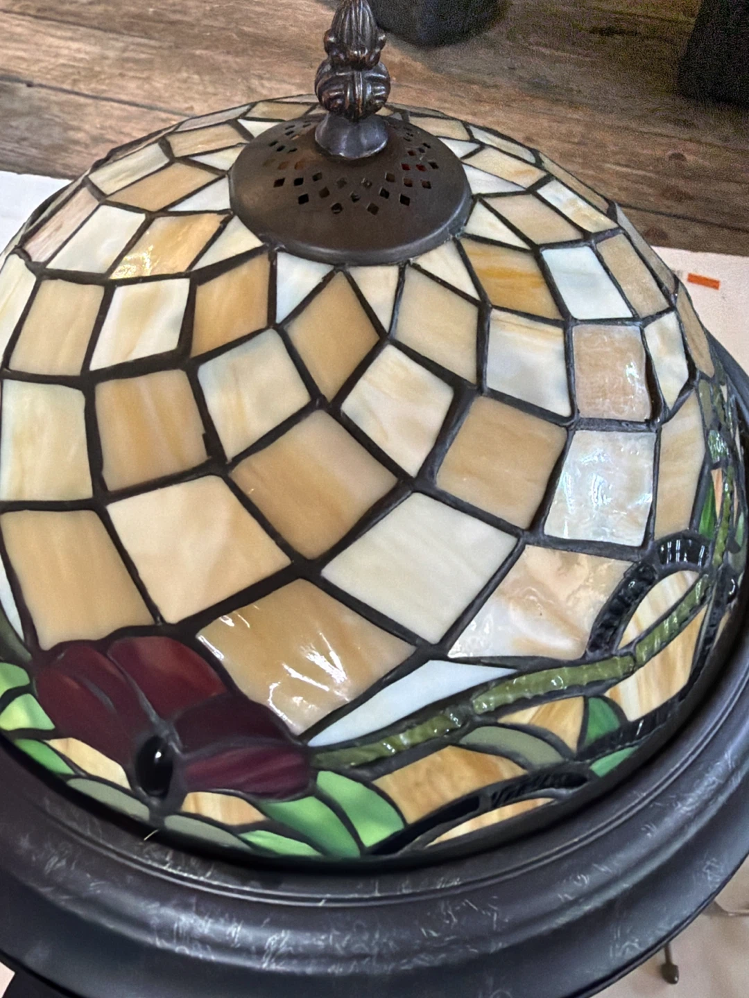 Tiffany Style Stained Glass Flush Mount Ceiling Light - photo 2