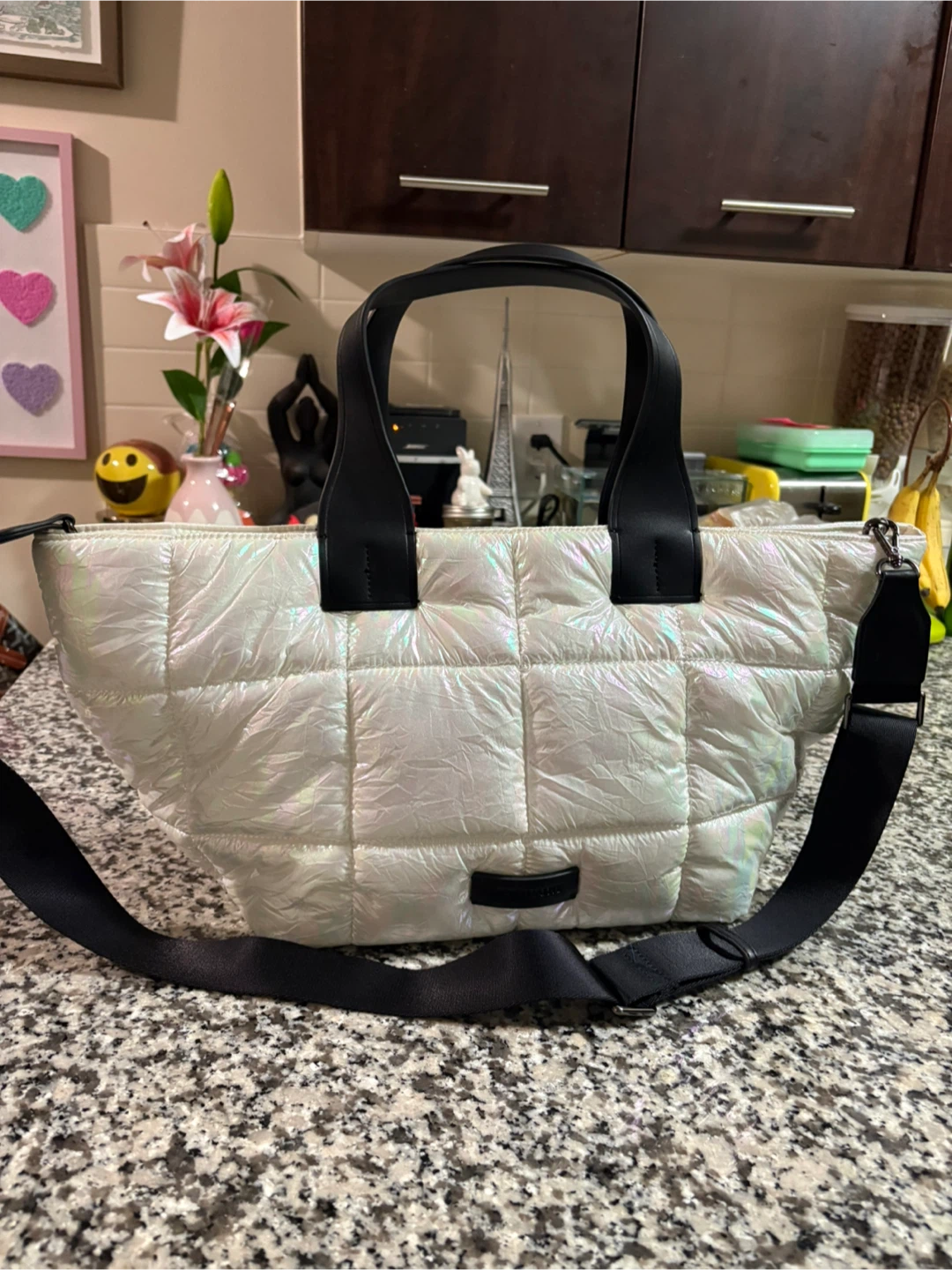 Quilted Iridescent Tote Bag