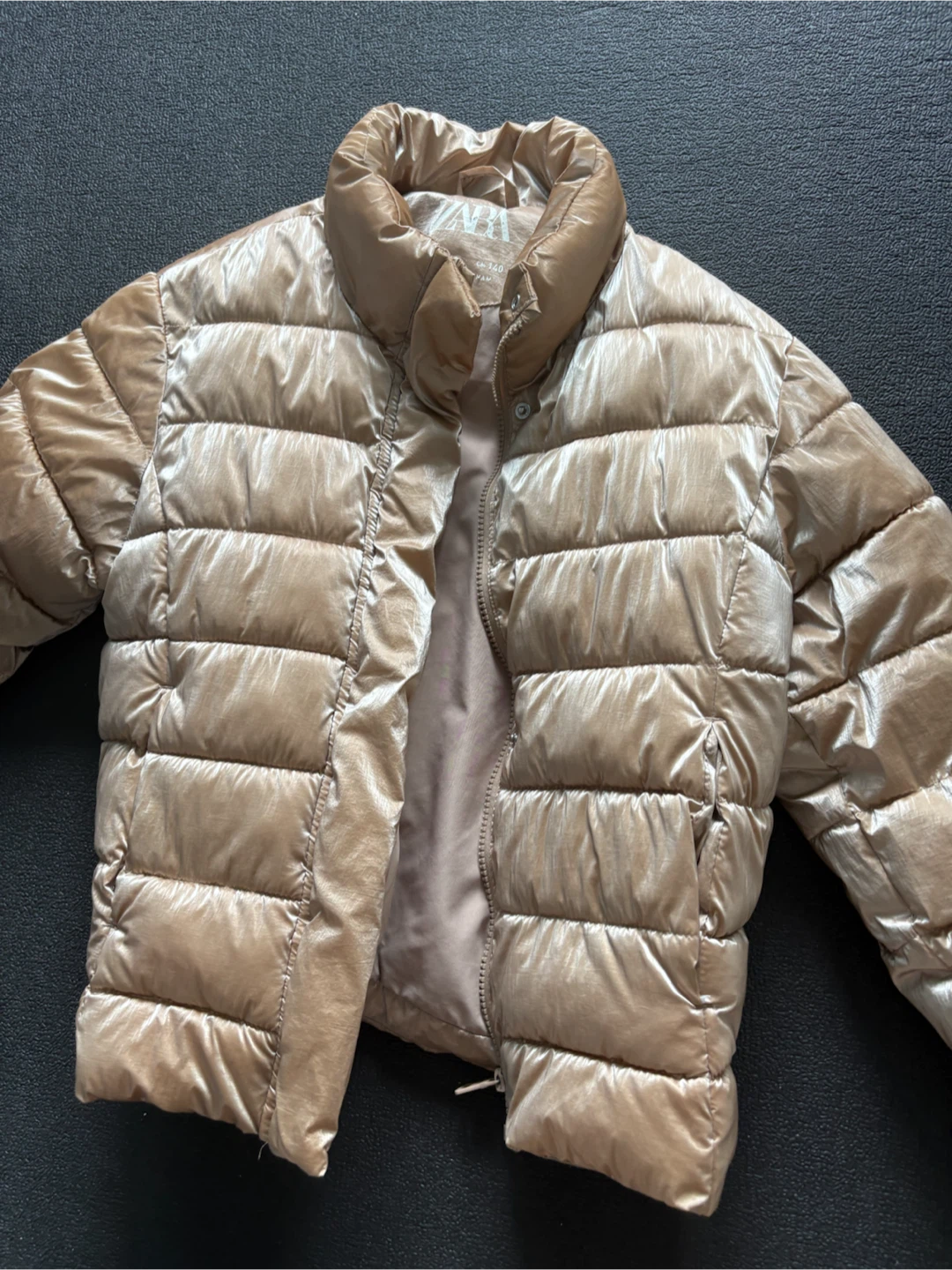 Zara Girls Puffer Jacket Gold Size 9-10