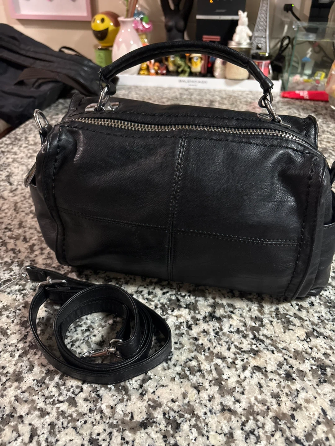 Black Structured Small Handbag - photo 2