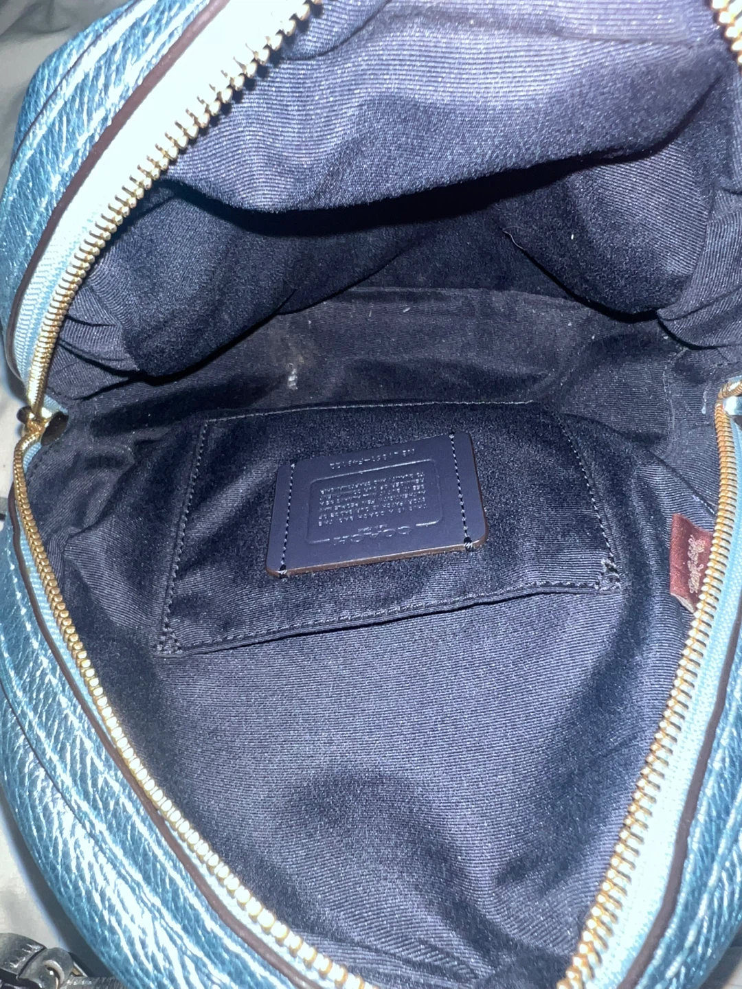 Coach Metallic Blue and Black Backpack - photo 4