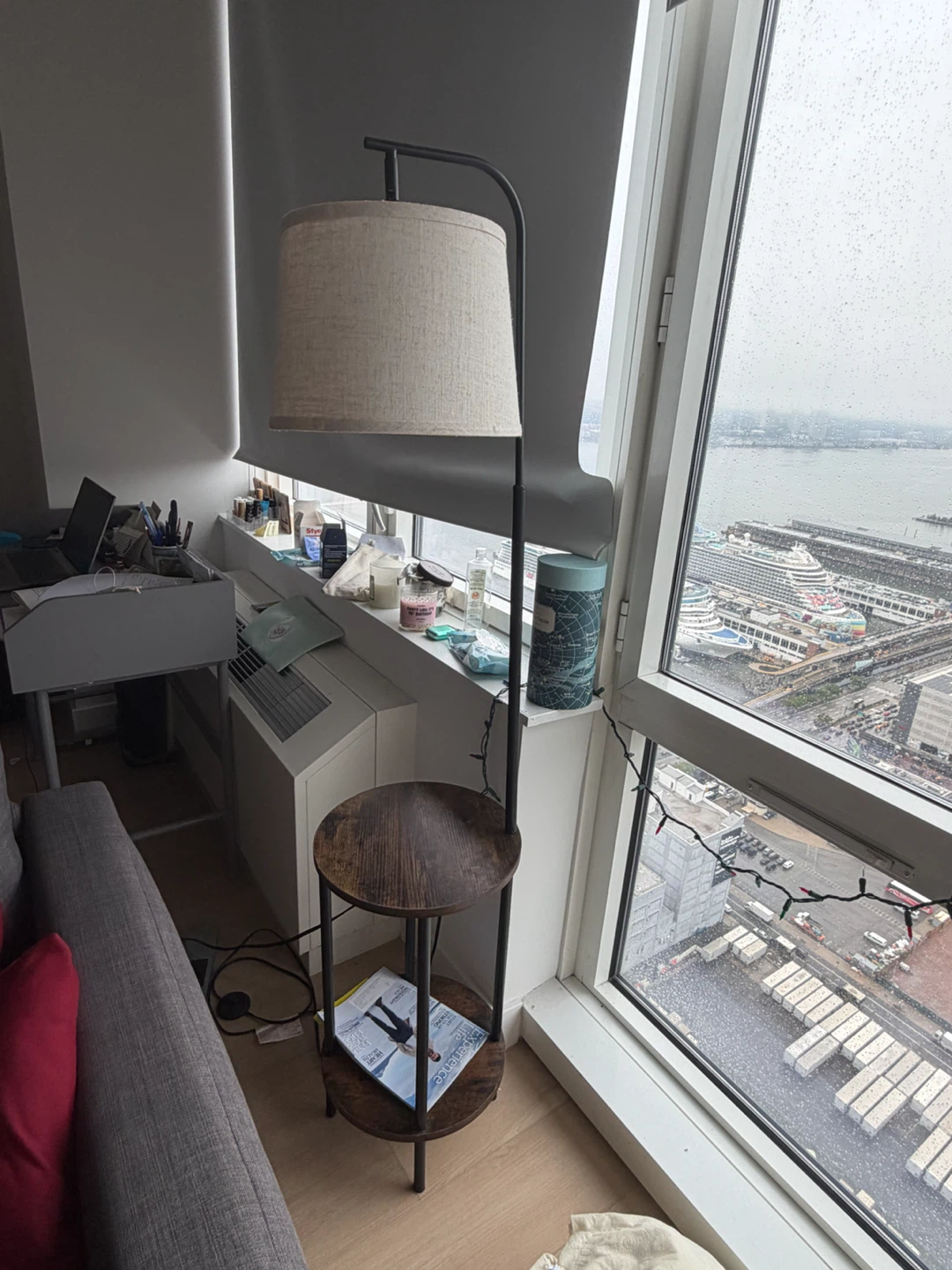 Floor Lamp with Built-in Side Tables