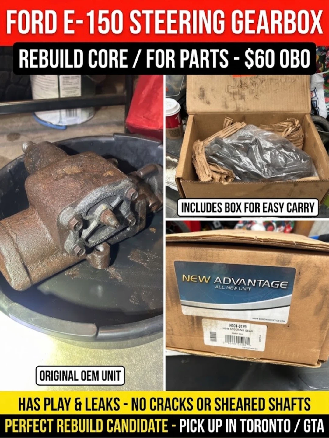 Ford E-150 Steering Gearbox Core (OEM) – Perfect for Rebuild