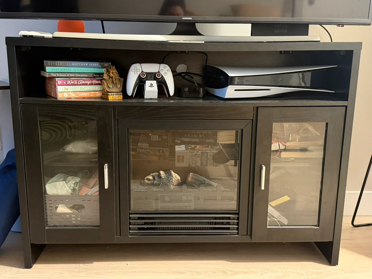 Black Electric Fireplace TV Stand