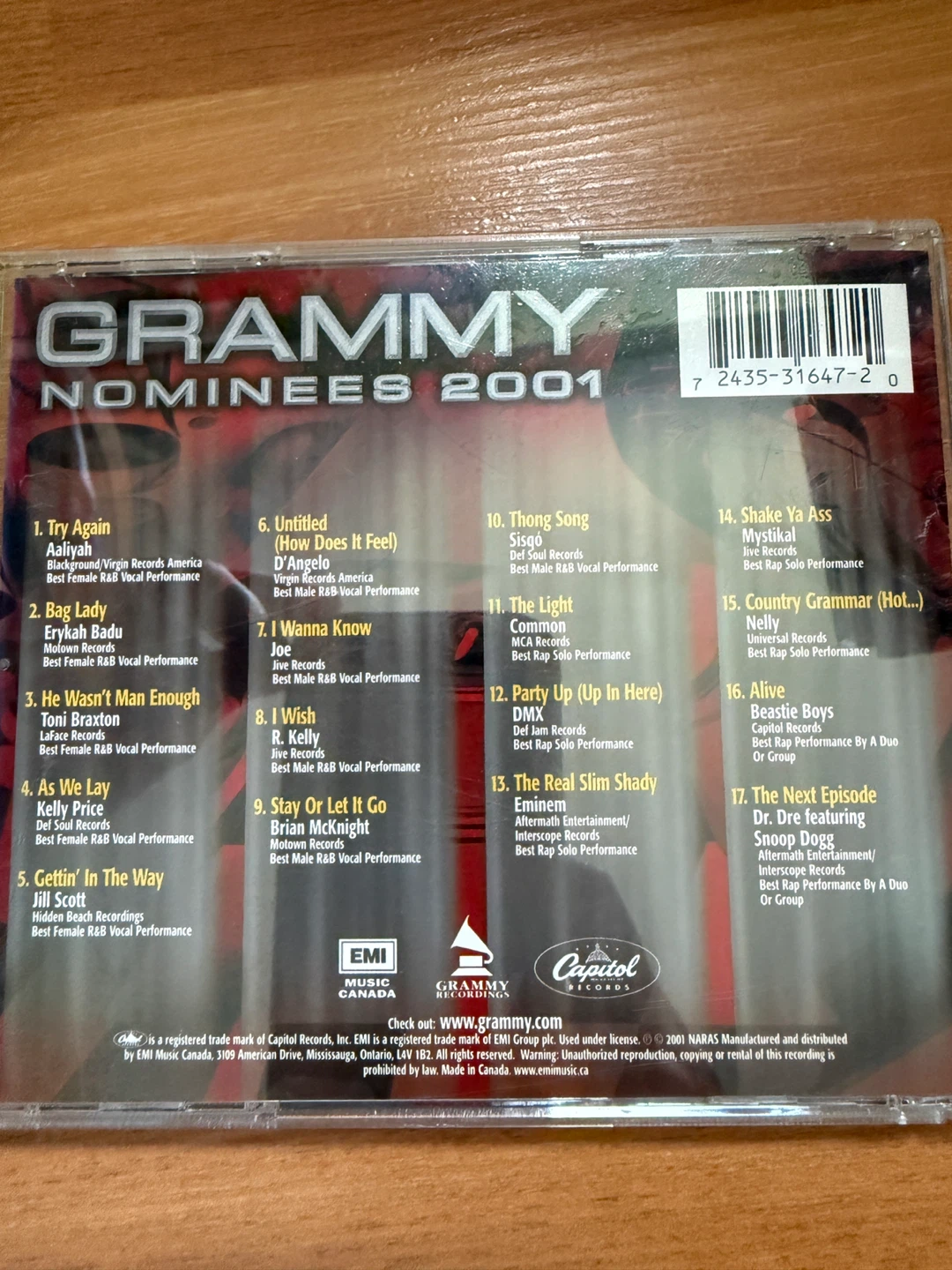 Grammy R&B/Rap Nominees 2001 CD - photo 2