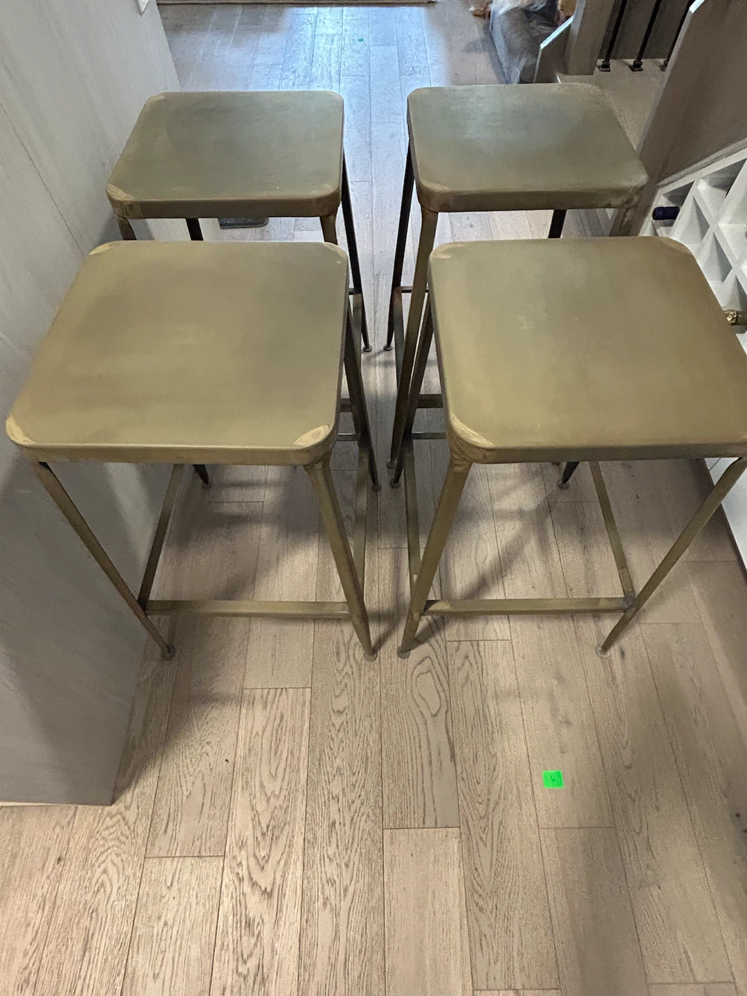 Set of 4 Metal Counter Height Stools (CB2)