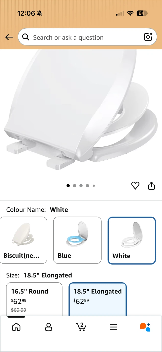 YASFEL Elongated Toddler Toilet Seat - White