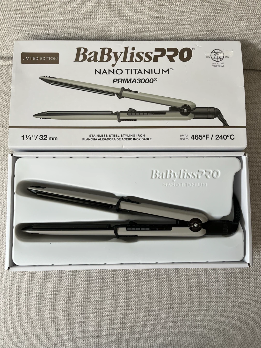 BNIB BaBylissPRO Nano Titanium Prima3000 Styling Iron