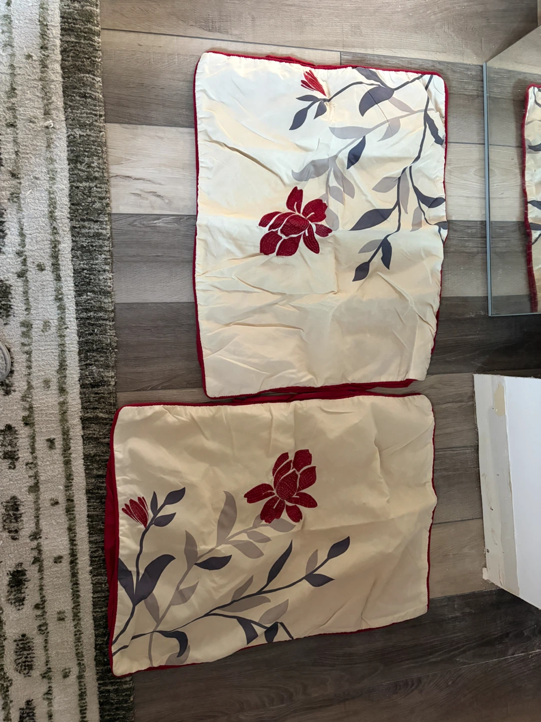Set of Two Floral Throw Pillow Covers