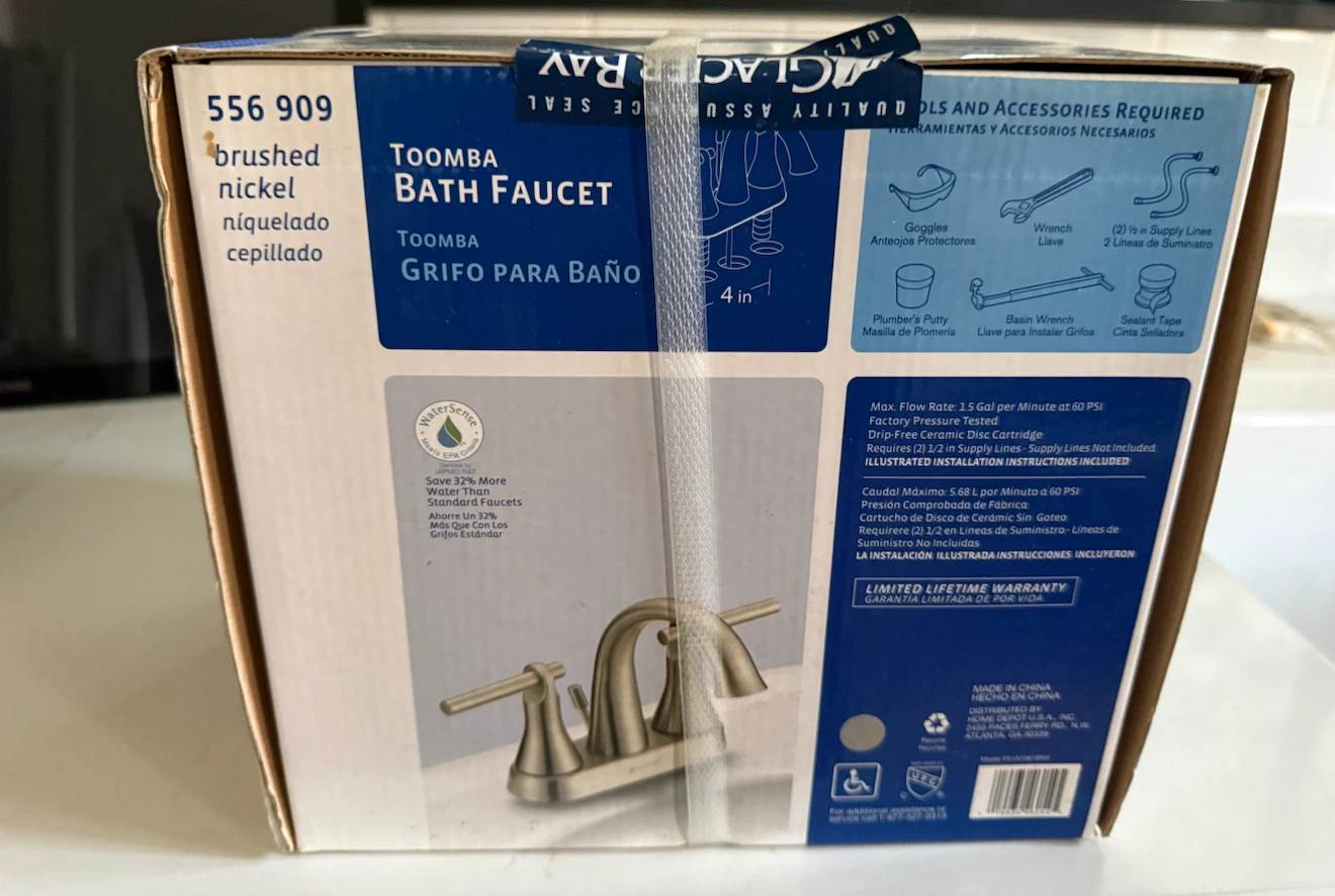 Glacier Bay Toomba Bath Faucet - Brushed Nickel