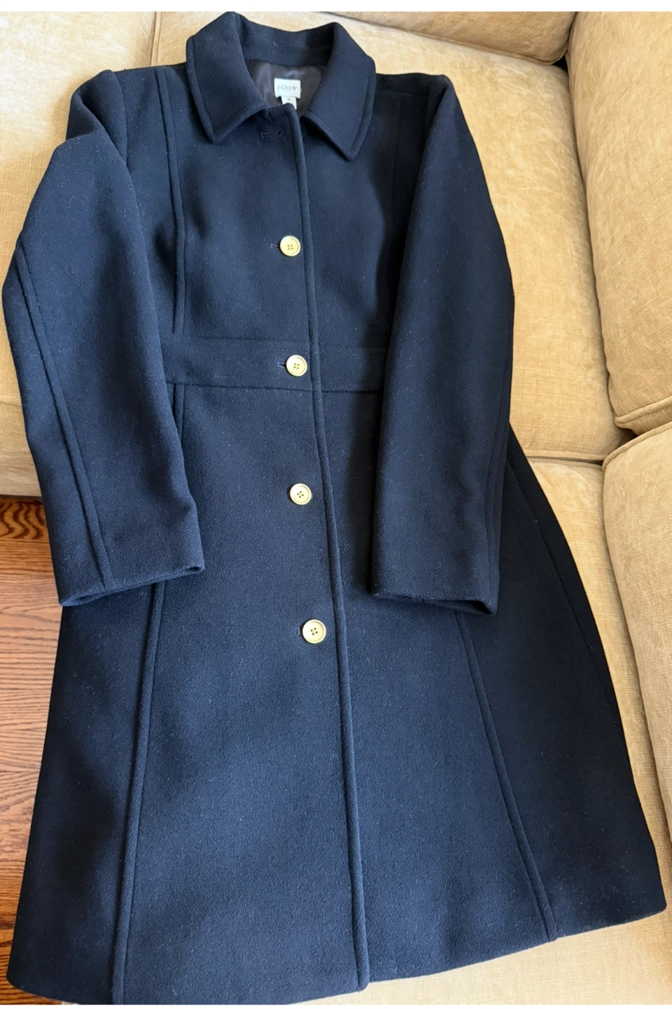 J.Crew Black Wool Coat Size 8