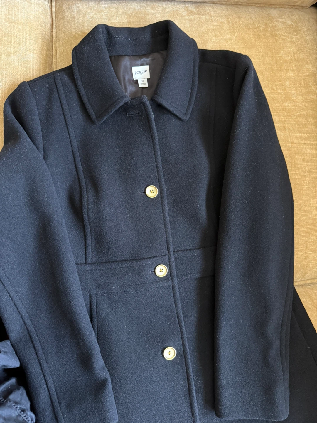 J.Crew Black Wool Coat Size 8 - photo 2