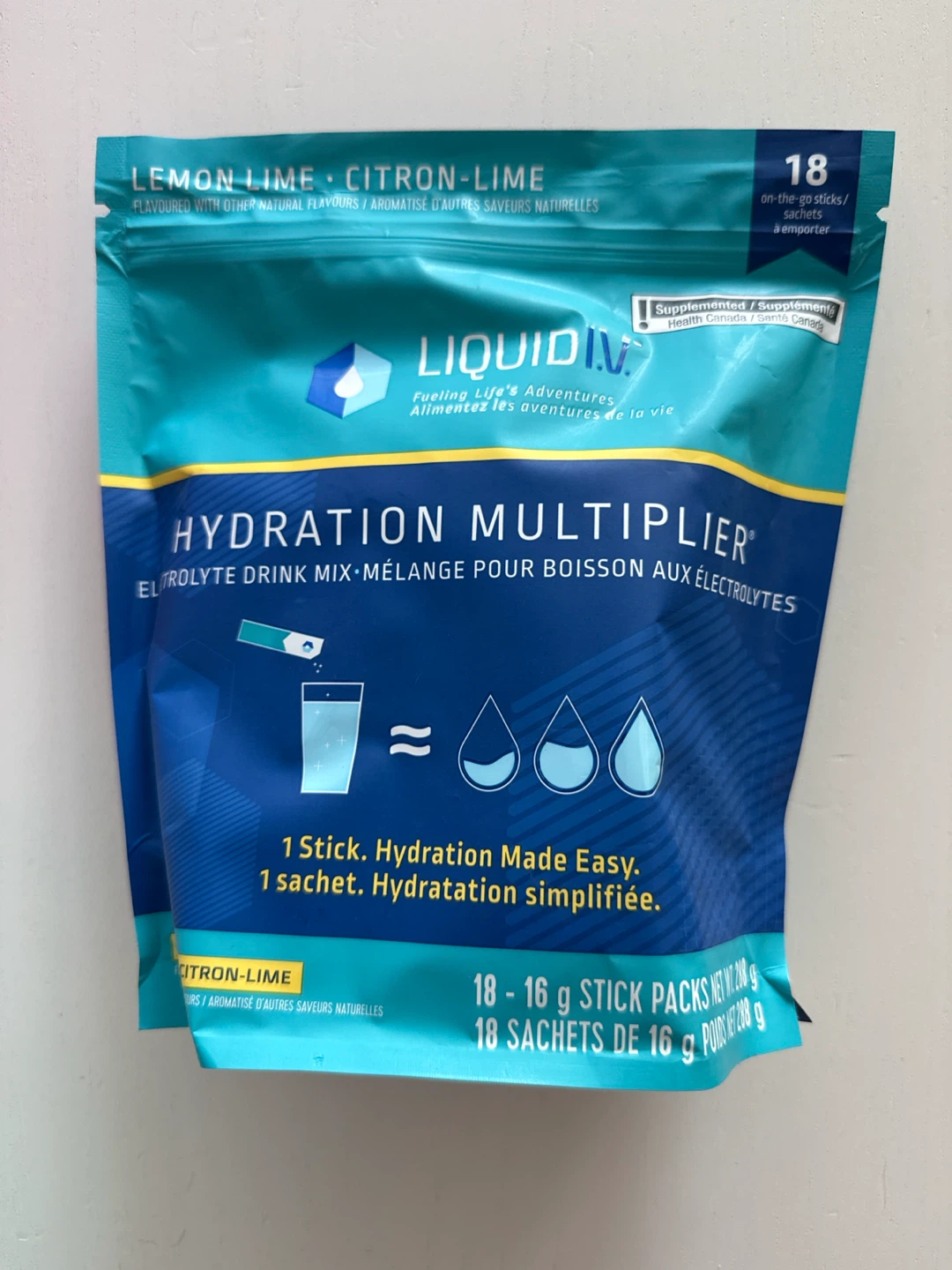 Liquid I.V. Hydration Multiplier Lemon Lime 18 Sticks
