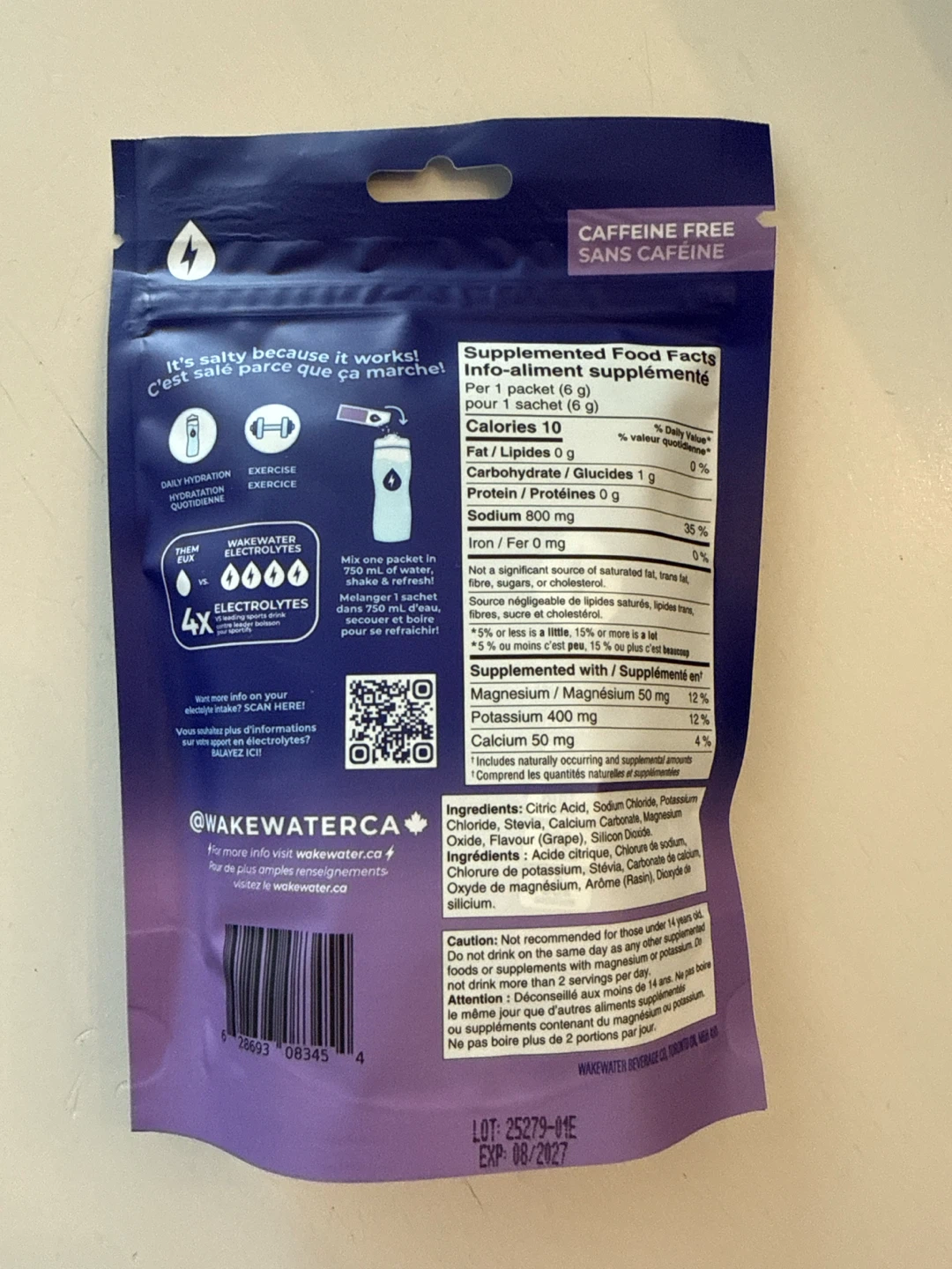 WakeWater Electrolytes Grape 10 Packets - photo 2