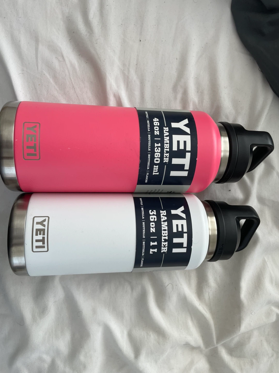 Two YETI Rambler Bottles