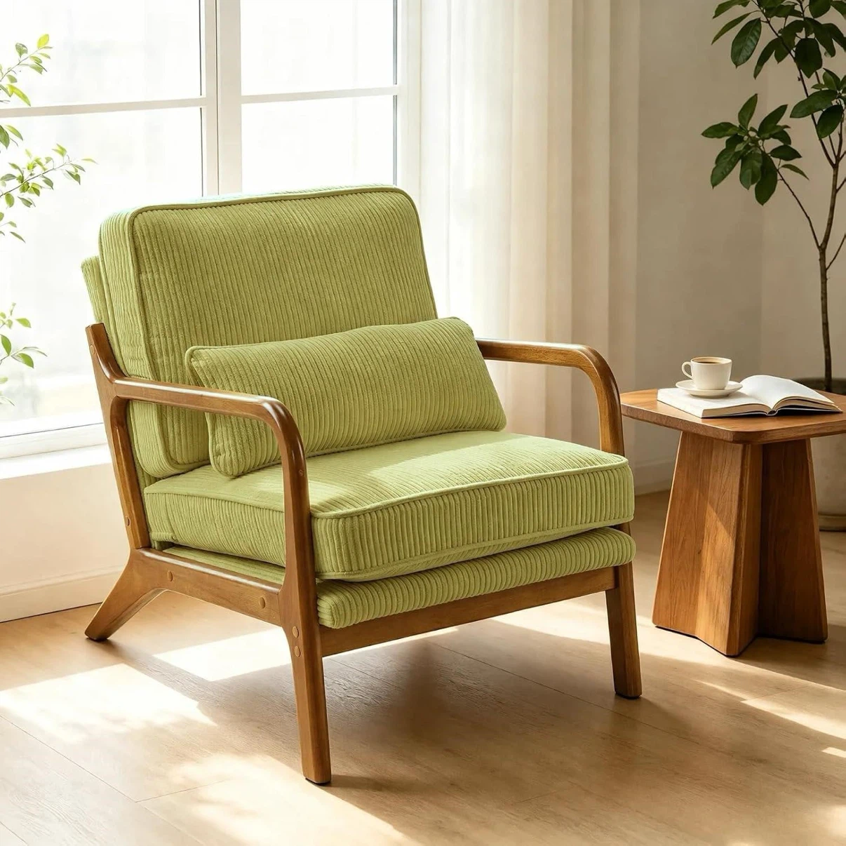 Mid-Century Modern Green Accent Chair