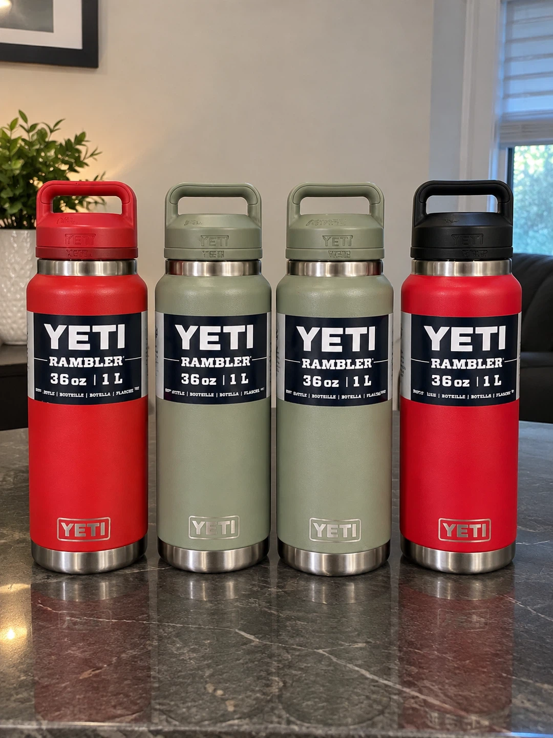 4 YETI Rambler 36 oz Water Bottles
