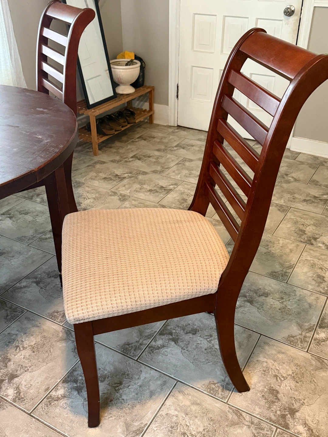 Round Wooden Dining Table with 4 Chairs - photo 2