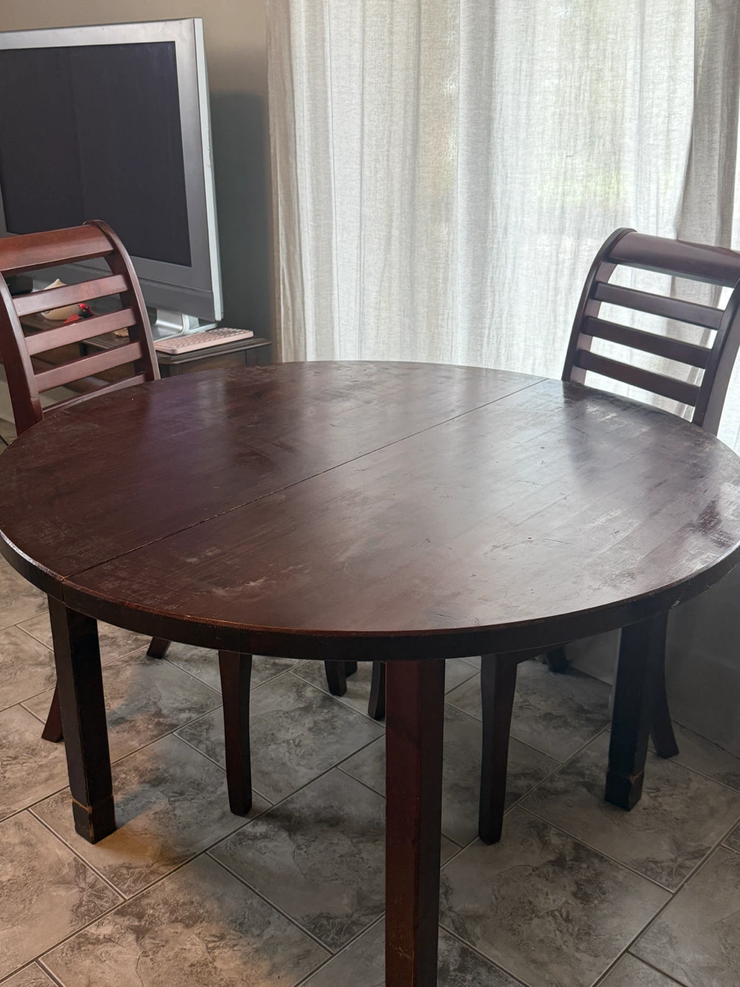 Round Wooden Dining Table with 4 Chairs - photo 4