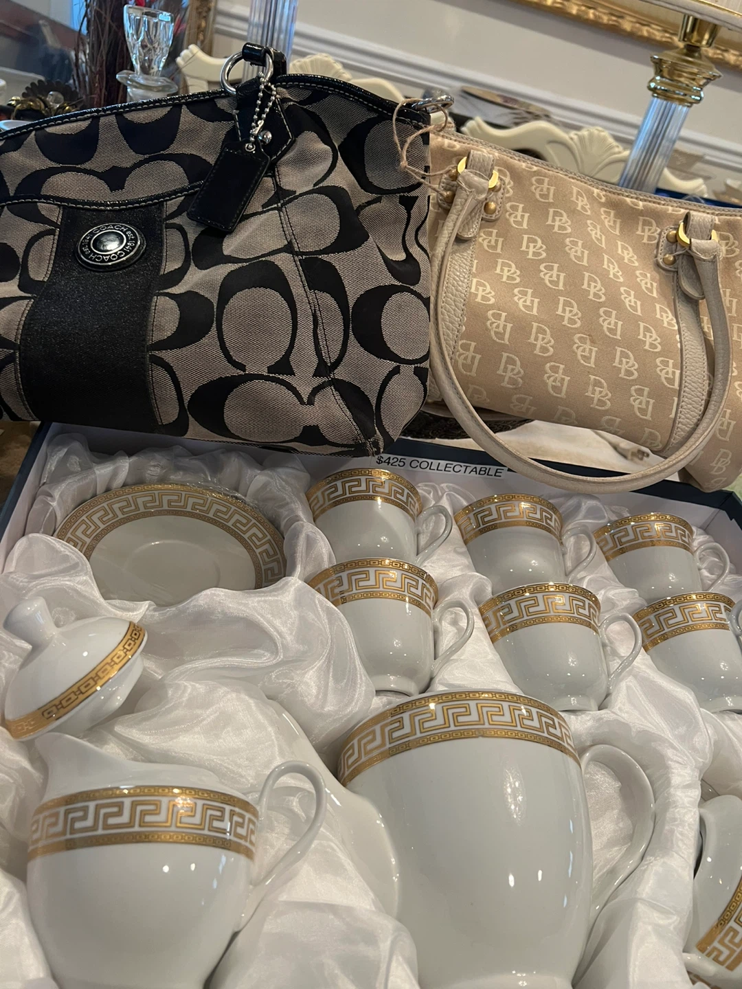 Collectible Greek Key Tea Set - photo 4