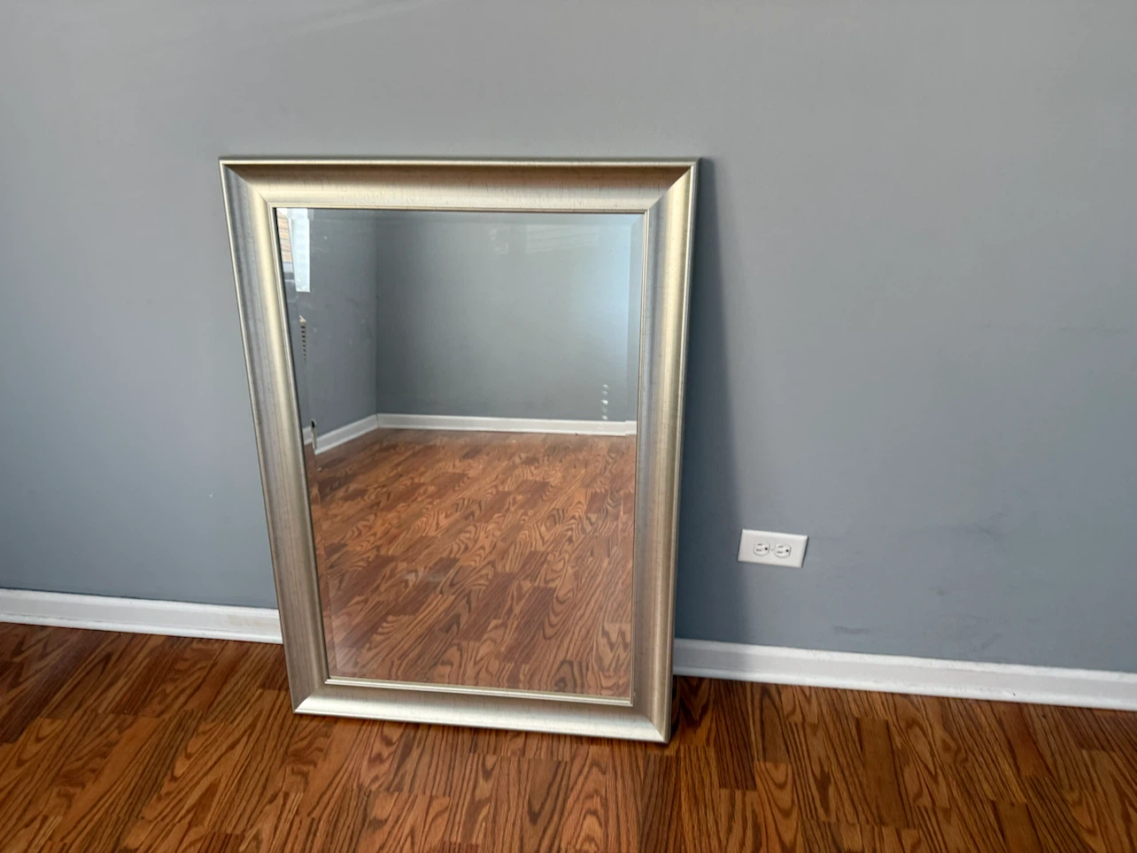 Large Silver Rectangular Wall Mirror