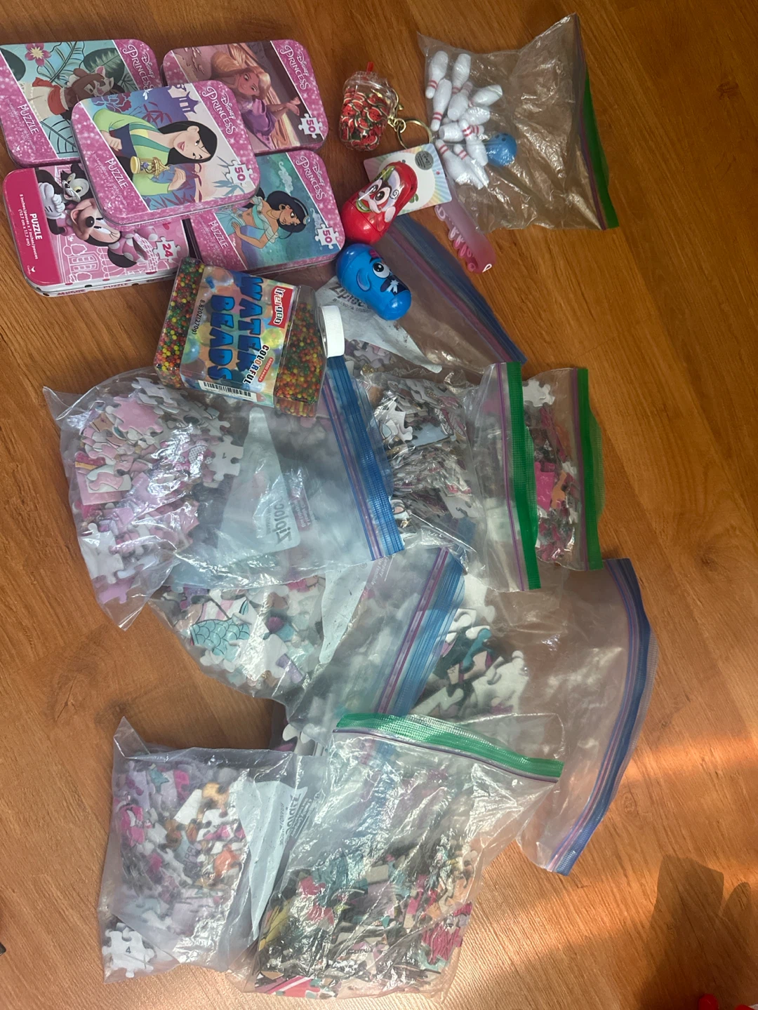 FREE puzzles, markers, mini ten pin bowling set