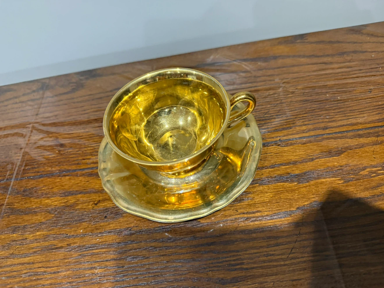 Gold Coloured Teacup and Saucer - photo 2