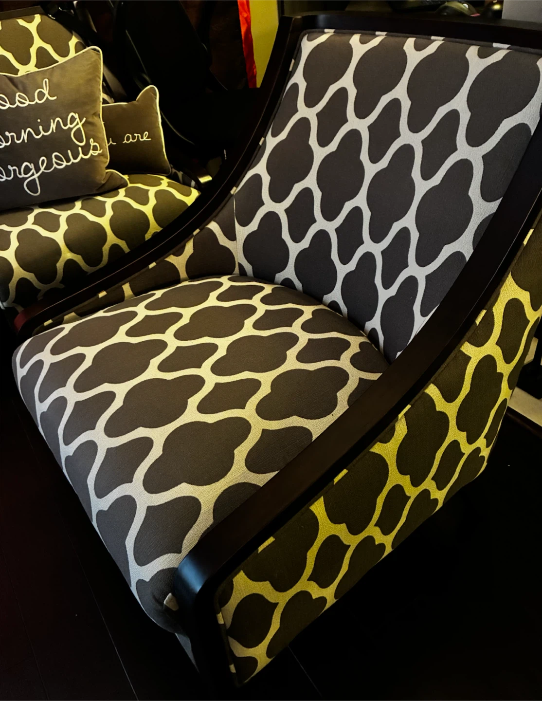 Modern patterned accent chair